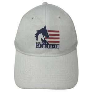 American Saddlebird Baseball Cap White One Size Adjustable Patriotic Vitronic